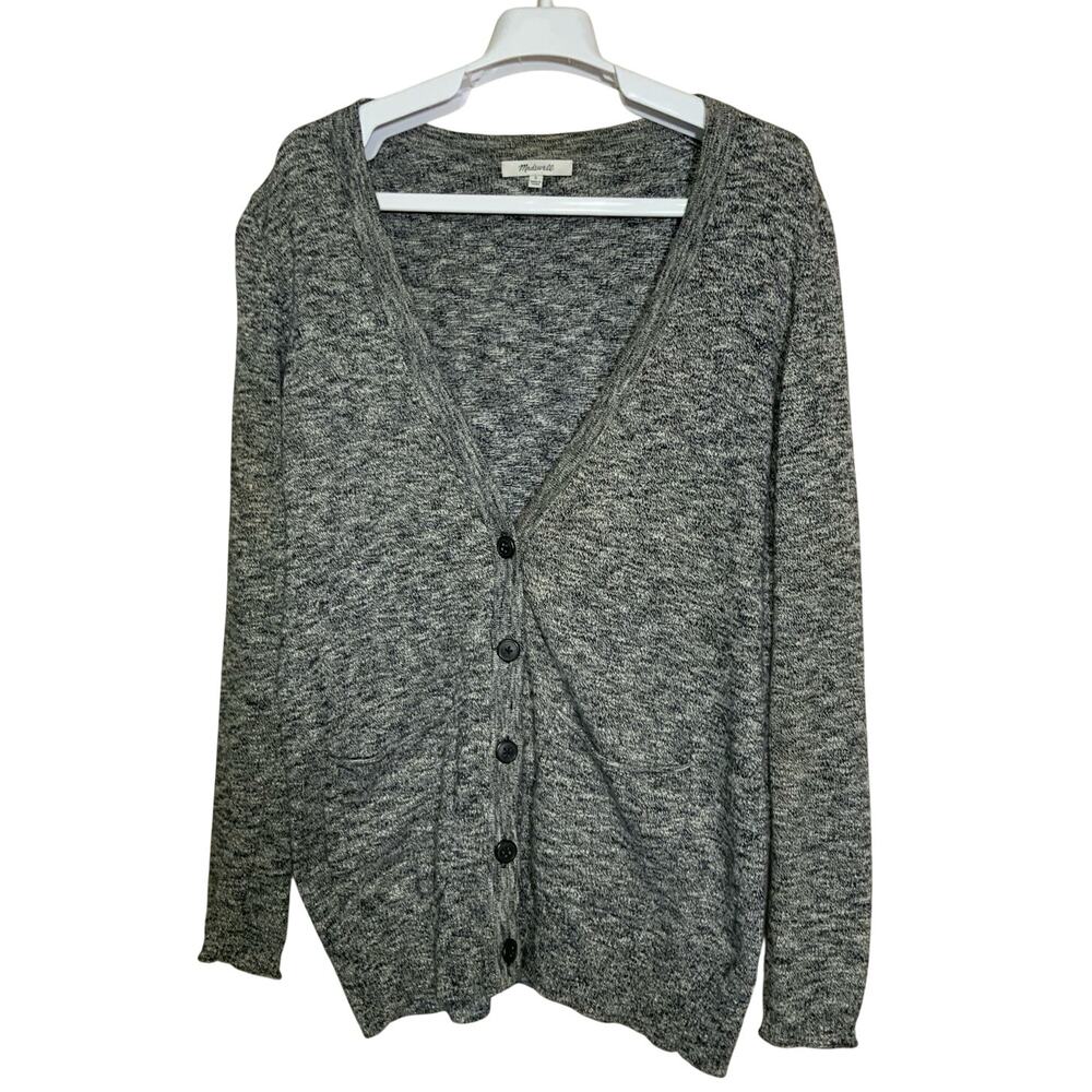 Madewell Heather Gray Graduate Marled Button Cardigan Knit Womens Sweater Size S